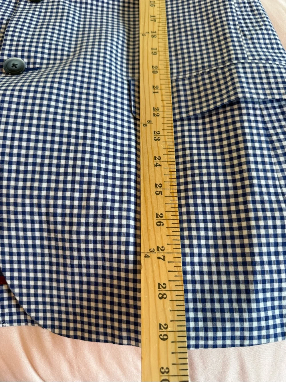 Ben Sherman Blue Gingham Plaid Sport Coat Two Button Blazer Jacket 42R